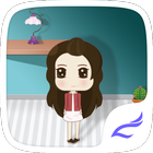 Cute Girl Cartoon Theme icono