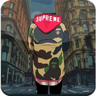 Supreme And Bape Wallpaper-icoon