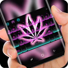 Marijuana Keyboard Neon Purple Weed Theme APK download