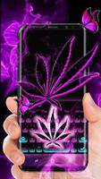 Marijuana Keyboard Neon Purple Weed Theme poster