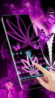 Marijuana Keyboard Neon Purple Weed Theme screenshot 1
