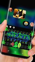 Weed Keyboard Green Graffiti Theme Dope capture d'écran 2