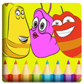 Drawing Red Larva:Coloring