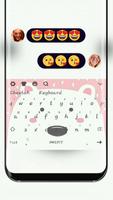 white Cute Bear Keyboard Affiche