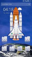 3D Rocket Spaceship Speed Theme Affiche