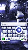 white mechanical robot keyboard ai future tech Cartaz