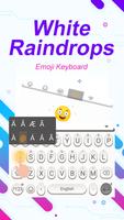 White Raindrops Theme&Emoji Keyboard 截圖 1