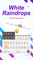 White Raindrops Theme&Emoji Keyboard скриншот 1