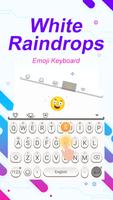 White Raindrops Theme&Emoji Keyboard 截圖 2