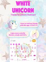 White Unicorn Keyboard Theme f poster