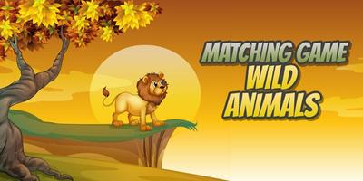 Matching Game Wild Animals Affiche