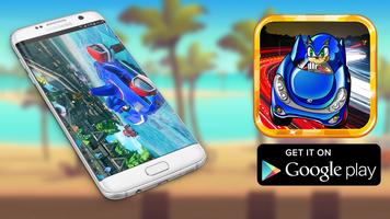 Sonic Super Speed Racing car پوسٹر