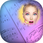 Music notes photo frames icon