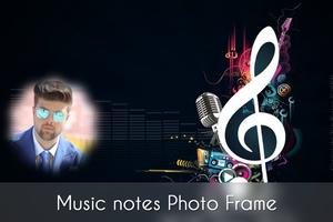 Music notes photo frames poster