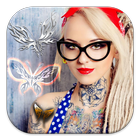 Butterfly Tattoo On Photo icon