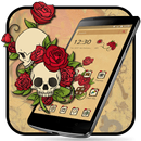 Rose Skull Tattoo Theme APK
