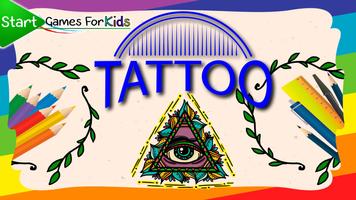 Tattoos Adults Coloring Book پوسٹر