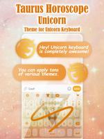 Taurus Horoscope Unicorn Keyboard Theme for Girls poster