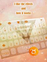 Taurus Horoscope Unicorn Keyboard Theme for Girls screenshot 1