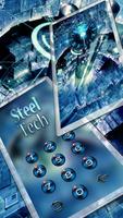 Tech theme iron steel Affiche