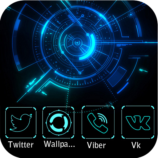 Tecnología Neon Blue Tema