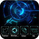 Technology Neon Blue Theme APK