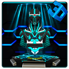 3D Tech Blue Neon Robot Theme icon