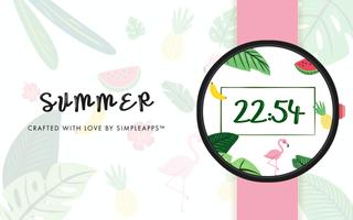 Summer Tropical Watch Face - Flamingos Pineapples 포스터