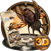 3D Steampunk Tech Beetle Theme