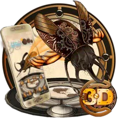 3D Steampunk Tech Beetle Theme APK Herunterladen