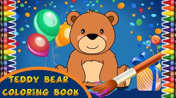 Teddy Bear Coloring Book Kids Plakat