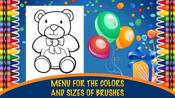 Teddy Bear Coloring Book Kids Ekran Görüntüsü 2