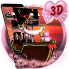 3D Titanic Pink Lovely Teddy Theme アイコン