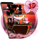 3D Titanic Pink Lovely Teddy Theme আইকন