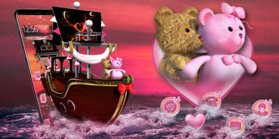 3D Titanic Pink Lovely Teddy Theme syot layar 3