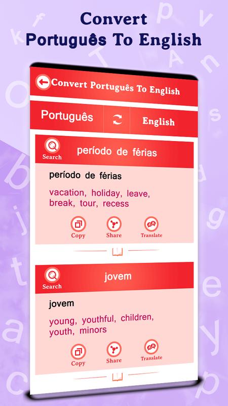 Convert Portuguese To English For Android Apk Convert Portuguese To English الملصق تصوير الشاشة 1