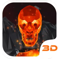 Baixar Crânio flamejante 3D Tema APK