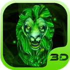 King of Green Lion 3D Theme icône