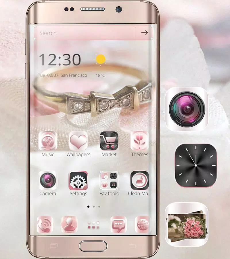 Android向けのローズゴールドピンクのテーマ壁紙 Rose Gold Pink Apkをダウンロードしましょう
