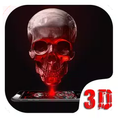 Скачать Red Blood Skull 3D Theme APK