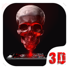 Red Blood Skull 3D Theme иконка