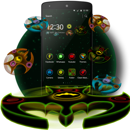 3D Neon Rotate Spinner Theme