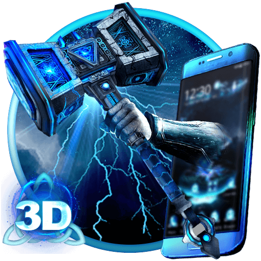 3D Donnergott-Hammer-Thema