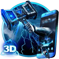 download 3D Thunder God Hammer Theme APK