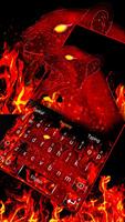 Typany Red Flash Leopard Keyboard plakat