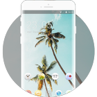 Theme for summer coconut tree wallpaper icône
