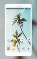 Theme for summer coconut tree wallpaper poster