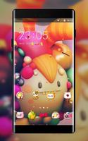 Colorful theme cute monster character 3d wallpaper Affiche