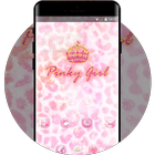Colorful crystal crown theme pinky girl wallpaper icône