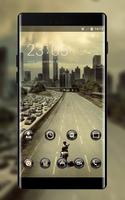 Landscape theme ab34 wallpaper walking dead city पोस्टर